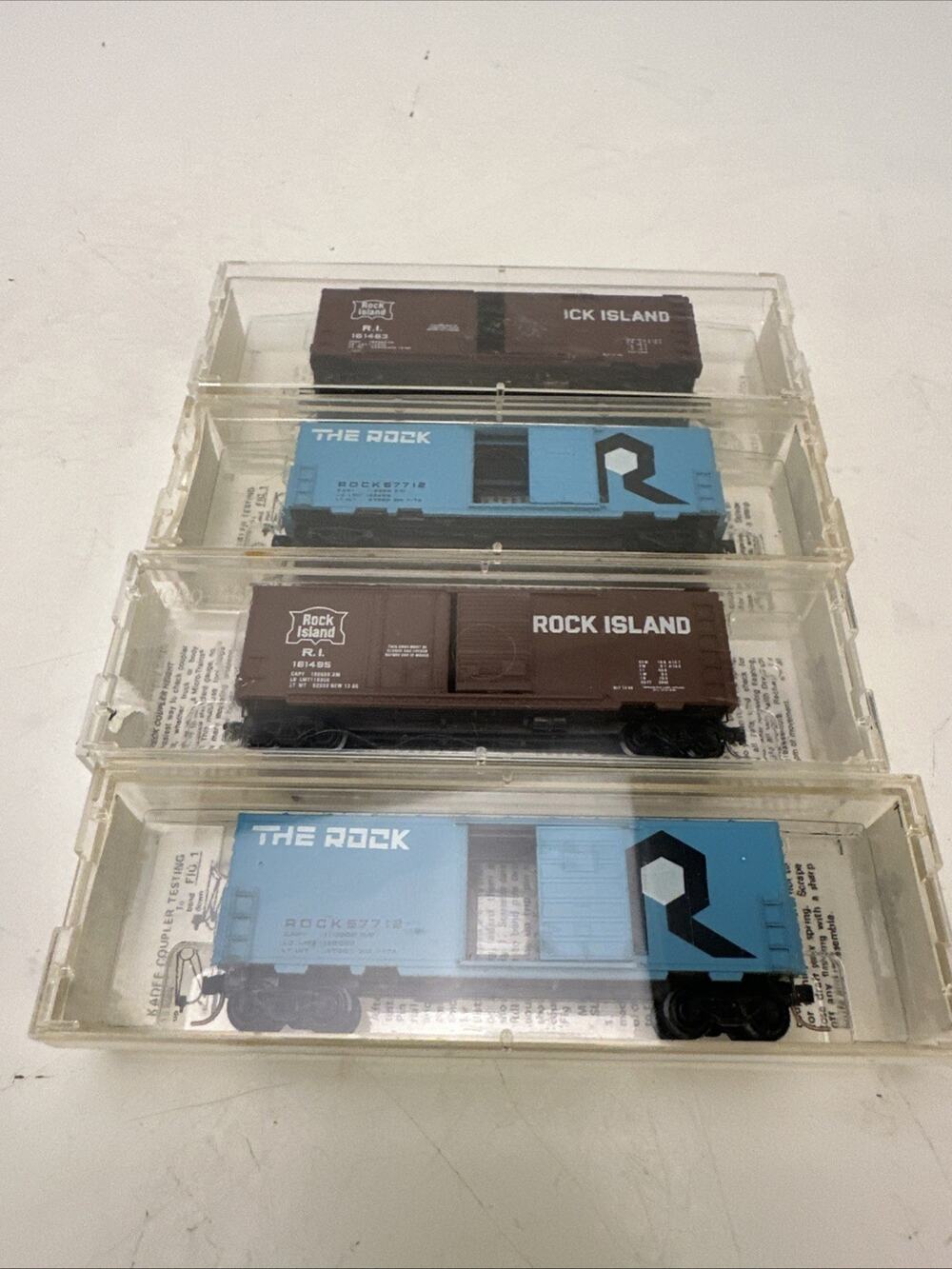 LOT of 4 N Scale Atlas & Micro-Trains MTL RI Rock Island Railroad Box Cars